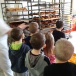 Dzieci obserwują pracę piekarza